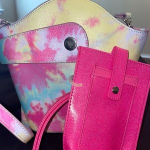 Tie dye purse pink wallet